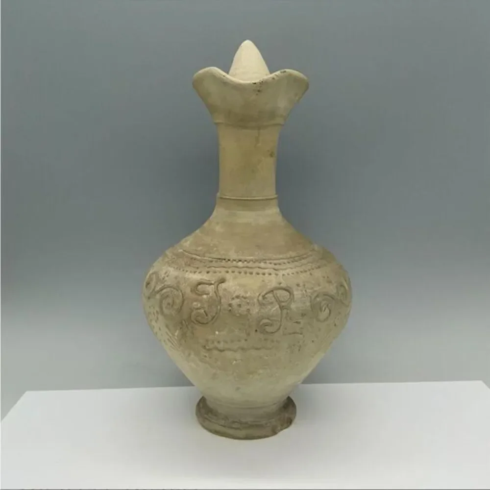 Antique Handmade Greek Oenochoe Terracotta Clay Vase with Handle High‎ End